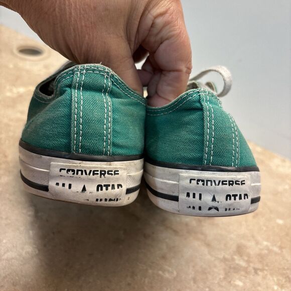 Converse All Star Women Size 6 Green White Sneaker 132301F Canvas Tie - Picture 4 of 8